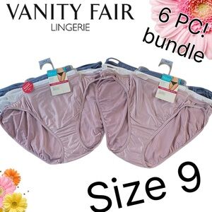 🌸Vanity Fair 6 PC BUNDLE! Size 9/2X Bikinis